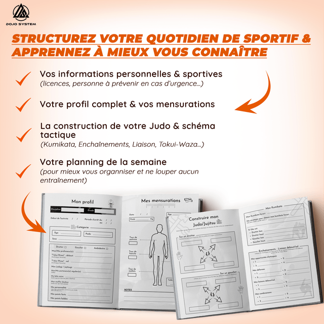 Le carnet d'entraînement Judo/Jujitsu: pour suivre tes progrès et rester motivé toute l'année !